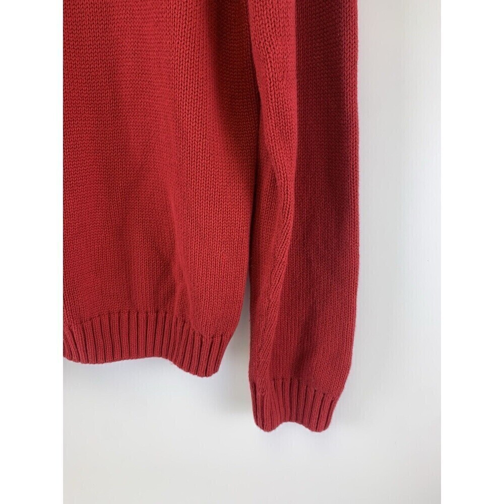 BOGO Chaps Ralph Lauren Red Crewneck Sweater Cotton Pullover Ribbed Hem Mens L - Picture 3 of 11